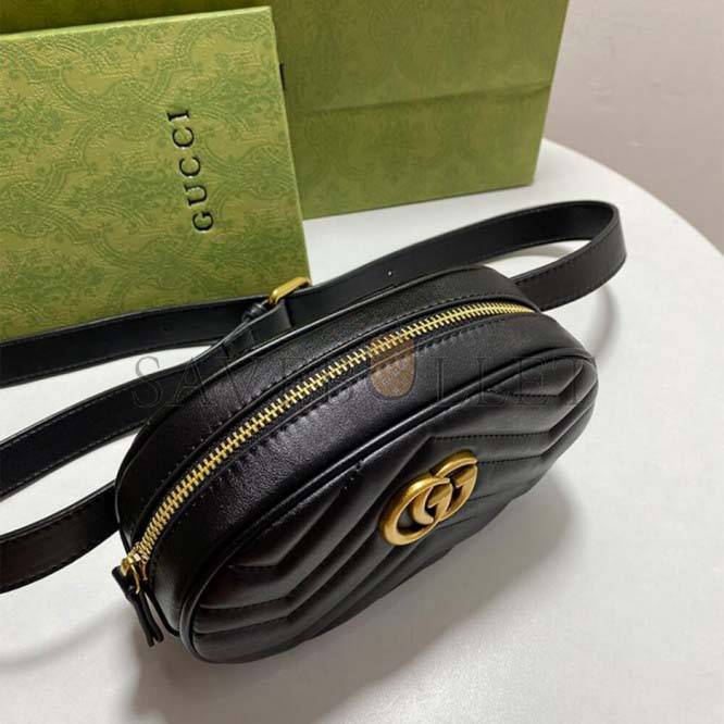 GUCCI MARMONT QUILTED LEATHER BELT BAG 476434  (18*11*5cm)